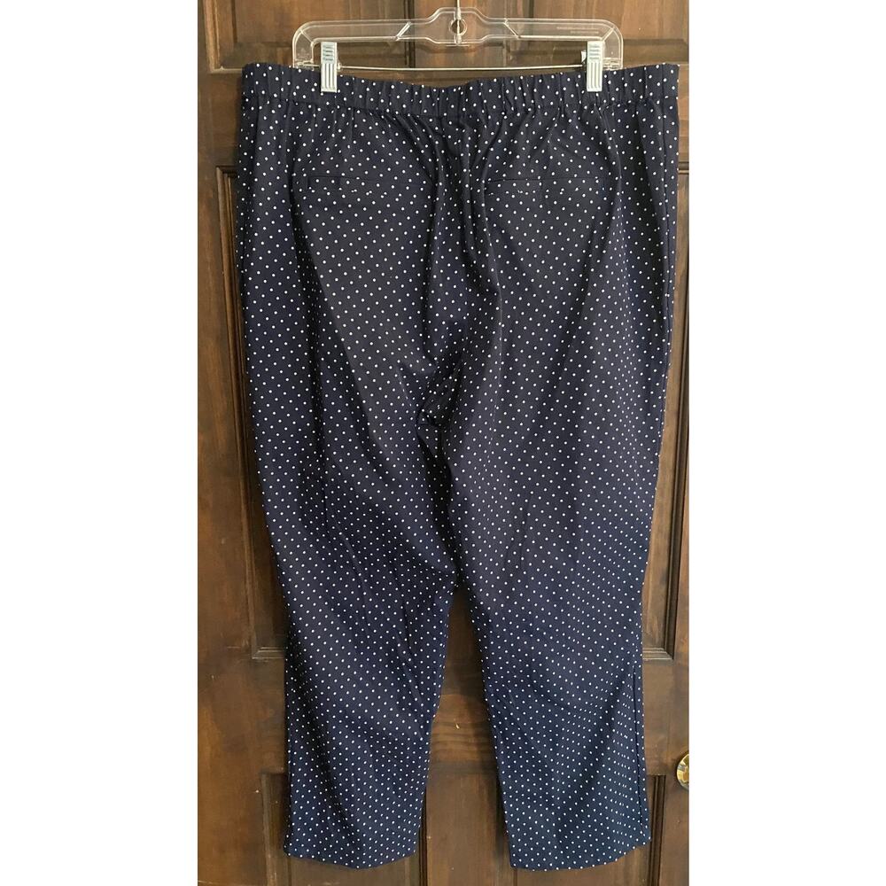 Isaac Mizrahi Live! Navy Blue White Dots 20W Pants Ankle Capri - Picture 8 of 9